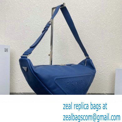 Prada Large leather Triangle bag 2VY007 Blue 2023