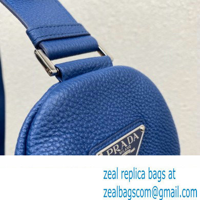 Prada Large leather Triangle bag 2VY007 Blue 2023