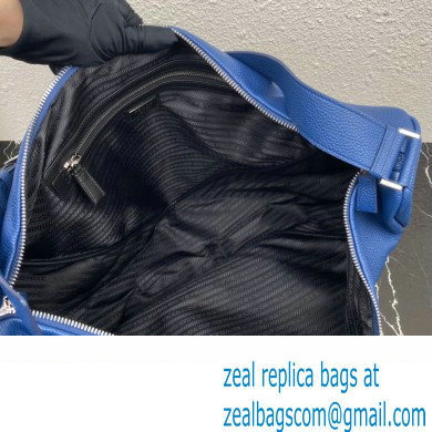 Prada Large leather Triangle bag 2VY007 Blue 2023