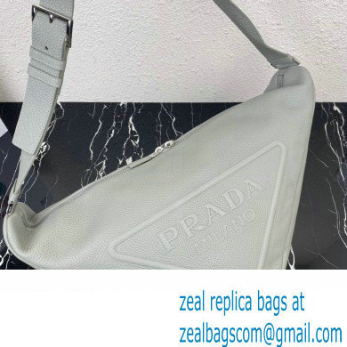 Prada Large leather Triangle bag 2VY007 Gray 2023