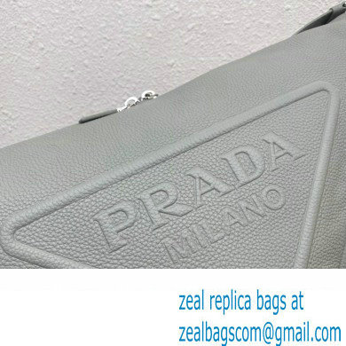 Prada Large leather Triangle bag 2VY007 Gray 2023