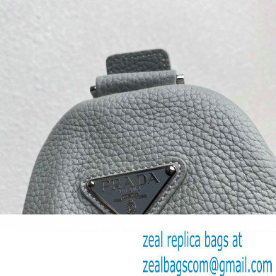 Prada Large leather Triangle bag 2VY007 Gray 2023