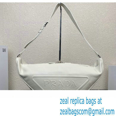 Prada Large leather Triangle bag 2VY007 White 2023 - Click Image to Close