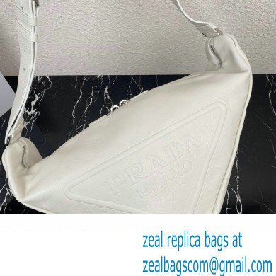 Prada Large leather Triangle bag 2VY007 White 2023