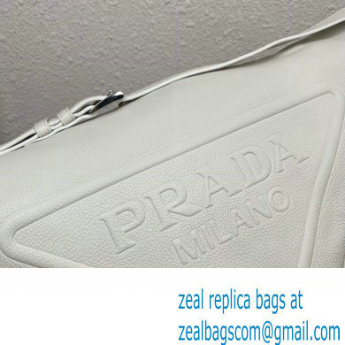 Prada Large leather Triangle bag 2VY007 White 2023 - Click Image to Close