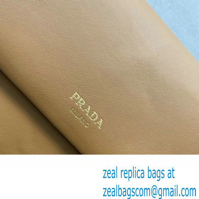 Prada Large leather shoulder bag 1BD368 Brown 2024