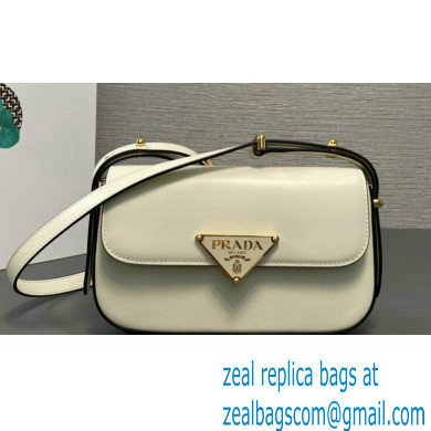 Prada Leather shoulder bag 1BD339 White 2023