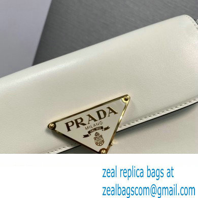 Prada Leather shoulder bag 1BD339 White 2023
