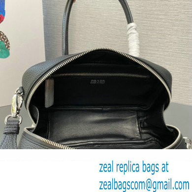 Prada Leather top-handle bag 1BB102 Black 2023 - Click Image to Close