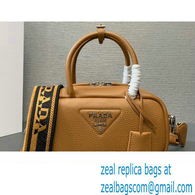 Prada Leather top-handle bag 1BB102 Brown 2023 - Click Image to Close