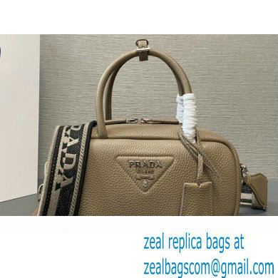 Prada Leather top-handle bag 1BB102 Camel 2023 - Click Image to Close