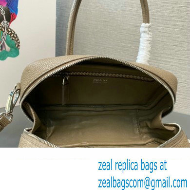 Prada Leather top-handle bag 1BB102 Camel 2023 - Click Image to Close