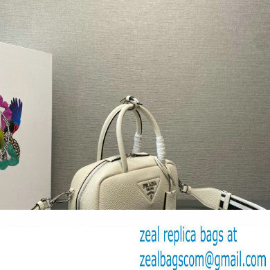 Prada Leather top-handle bag 1BB102 White 2023