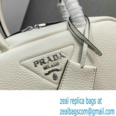 Prada Leather top-handle bag 1BB102 White 2023