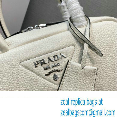 Prada Leather top-handle bag 1BB102 White 2023 - Click Image to Close