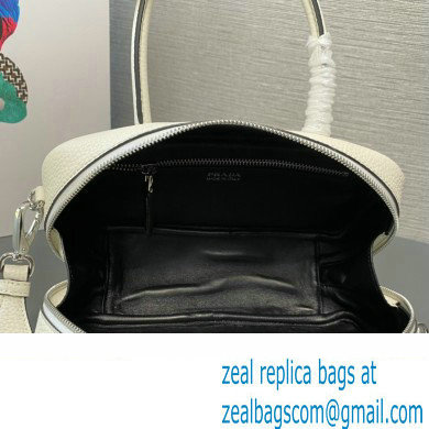 Prada Leather top-handle bag 1BB102 White 2023 - Click Image to Close