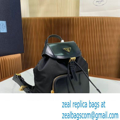 Prada Medium Re-Nylon and brushed leather backpack Bag 1BZ074 Black 2024 - Click Image to Close