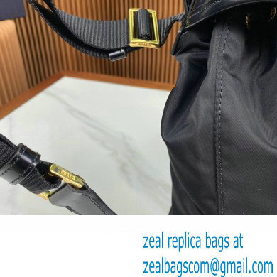 Prada Medium Re-Nylon and brushed leather backpack Bag 1BZ074 Black 2024 - Click Image to Close