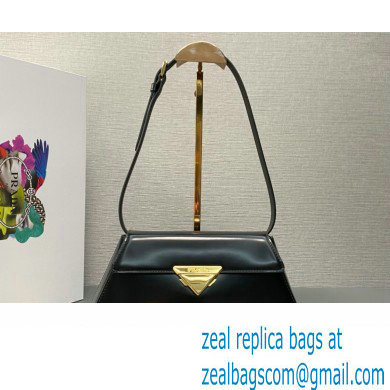 Prada Medium brushed leather handbag 1BD343 Black 2023