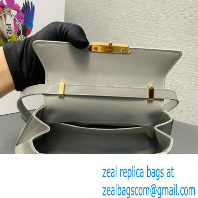 Prada Medium brushed leather handbag 1BD343 Gray 2023 - Click Image to Close