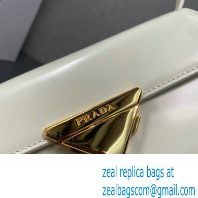 Prada Medium brushed leather handbag 1BD343 White 2023