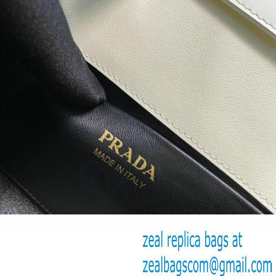 Prada Medium brushed leather handbag 1BD343 White 2023