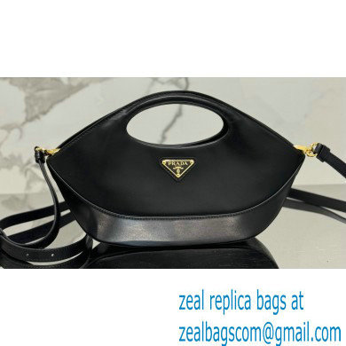 Prada Medium leather handbag 1BA421 Black 2024 - Click Image to Close