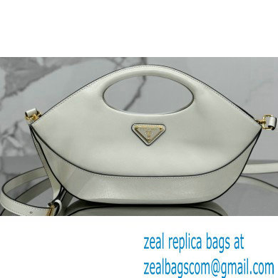 Prada Medium leather handbag 1BA421 White 2024