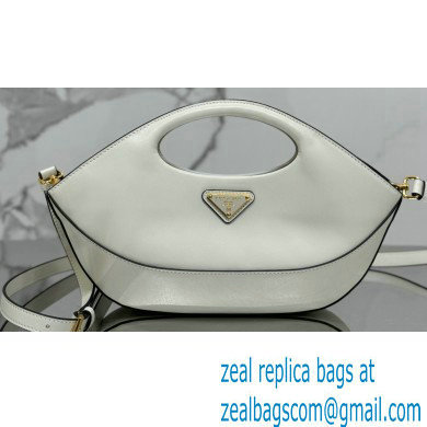 Prada Medium leather handbag 1BA421 White 2024 - Click Image to Close