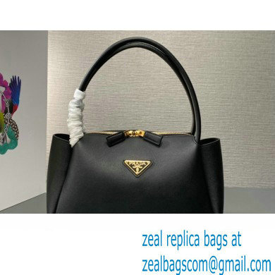 Prada Medium leather handbag 1BA444 Black 2024 - Click Image to Close