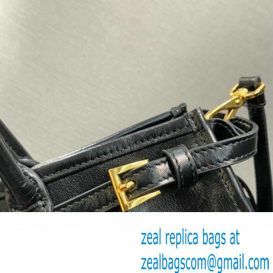 Prada Medium leather handbag with Long Handle 1BA426 Black 2024