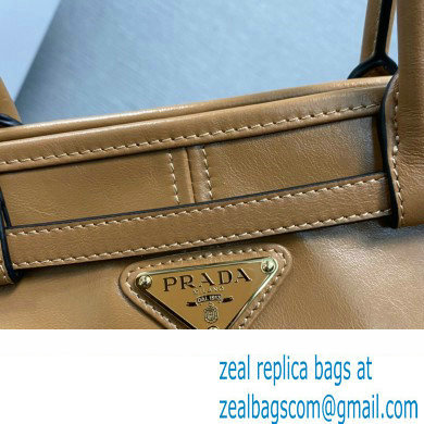 Prada Medium leather handbag with Long Handle 1BA426 Brown 2024 - Click Image to Close