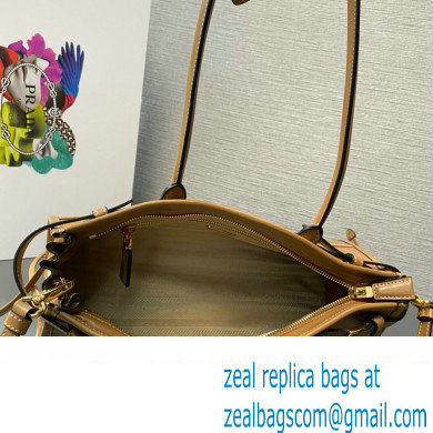 Prada Medium leather handbag with Long Handle 1BA426 Brown 2024