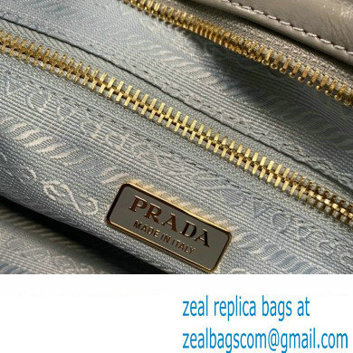 Prada Medium leather handbag with Long Handle 1BA426 Gray 2024 - Click Image to Close