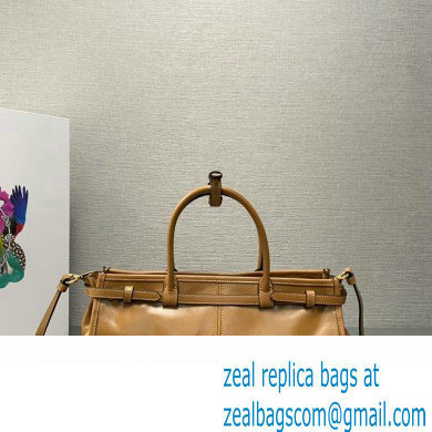Prada Medium leather handbag with Short Handle 1BA426 Brown 2024