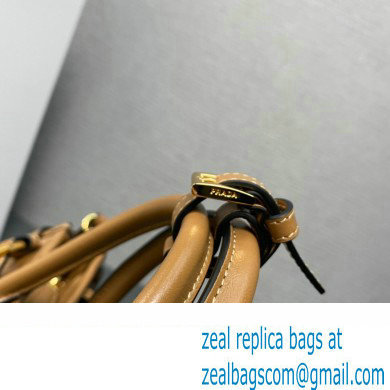 Prada Medium leather handbag with Short Handle 1BA426 Brown 2024 - Click Image to Close