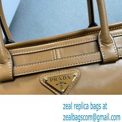 Prada Medium leather handbag with Short Handle 1BA426 Brown 2024 - Click Image to Close