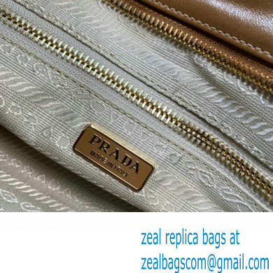 Prada Medium leather handbag with Short Handle 1BA426 Brown 2024 - Click Image to Close