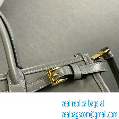 Prada Medium leather handbag with Short Handle 1BA426 Gray 2024