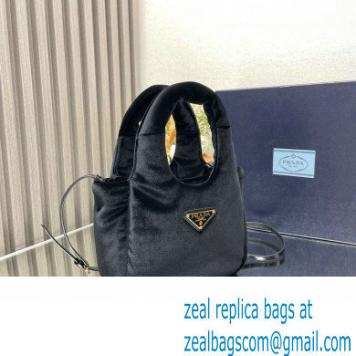 Prada Mini handbag in quilted velvet 1BA410 Black 2024