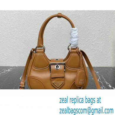 Prada Moon Re-Nylon and leather Bag 1BA381 Brown 2023