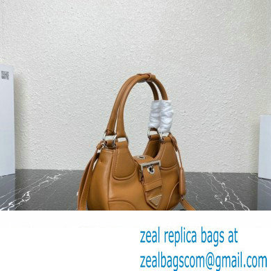 Prada Moon Re-Nylon and leather Bag 1BA381 Brown 2023 - Click Image to Close