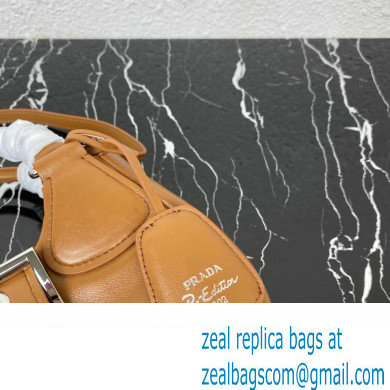 Prada Moon Re-Nylon and leather Bag 1BA381 Brown 2023 - Click Image to Close