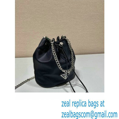 Prada Nylon Mini Bucket Bag 1BH612 Black 2023 - Click Image to Close