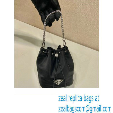 Prada Nylon Mini Bucket Bag 1BH612 Black 2023 - Click Image to Close