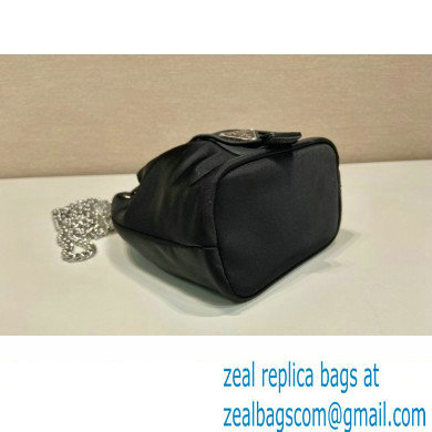 Prada Nylon Mini Bucket Bag 1BH612 Black 2023