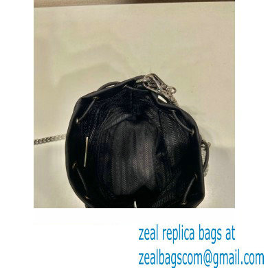 Prada Nylon Mini Bucket Bag 1BH612 Black 2023