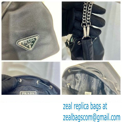 Prada Nylon Mini Bucket Bag 1BH612 Black 2023