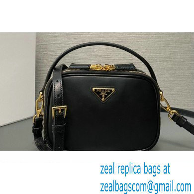 Prada Odette leather mini-bag 1BH203 Black 2023 - Click Image to Close