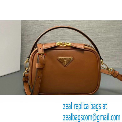 Prada Odette leather mini-bag 1BH203 Brown 2023 - Click Image to Close